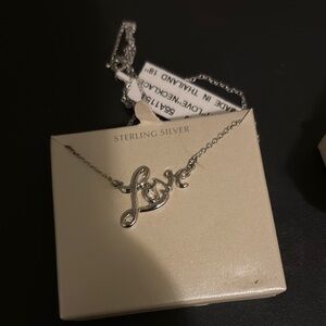Sterling Silver 'Love' Necklace